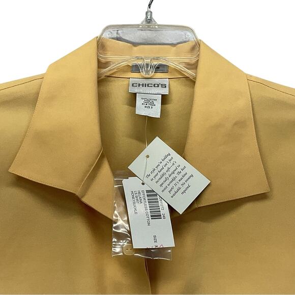 Chico's Button Up Shirt Women's Size 3 (US 16) Honeysuckle Business Casual NWT - Picture 4 of 8